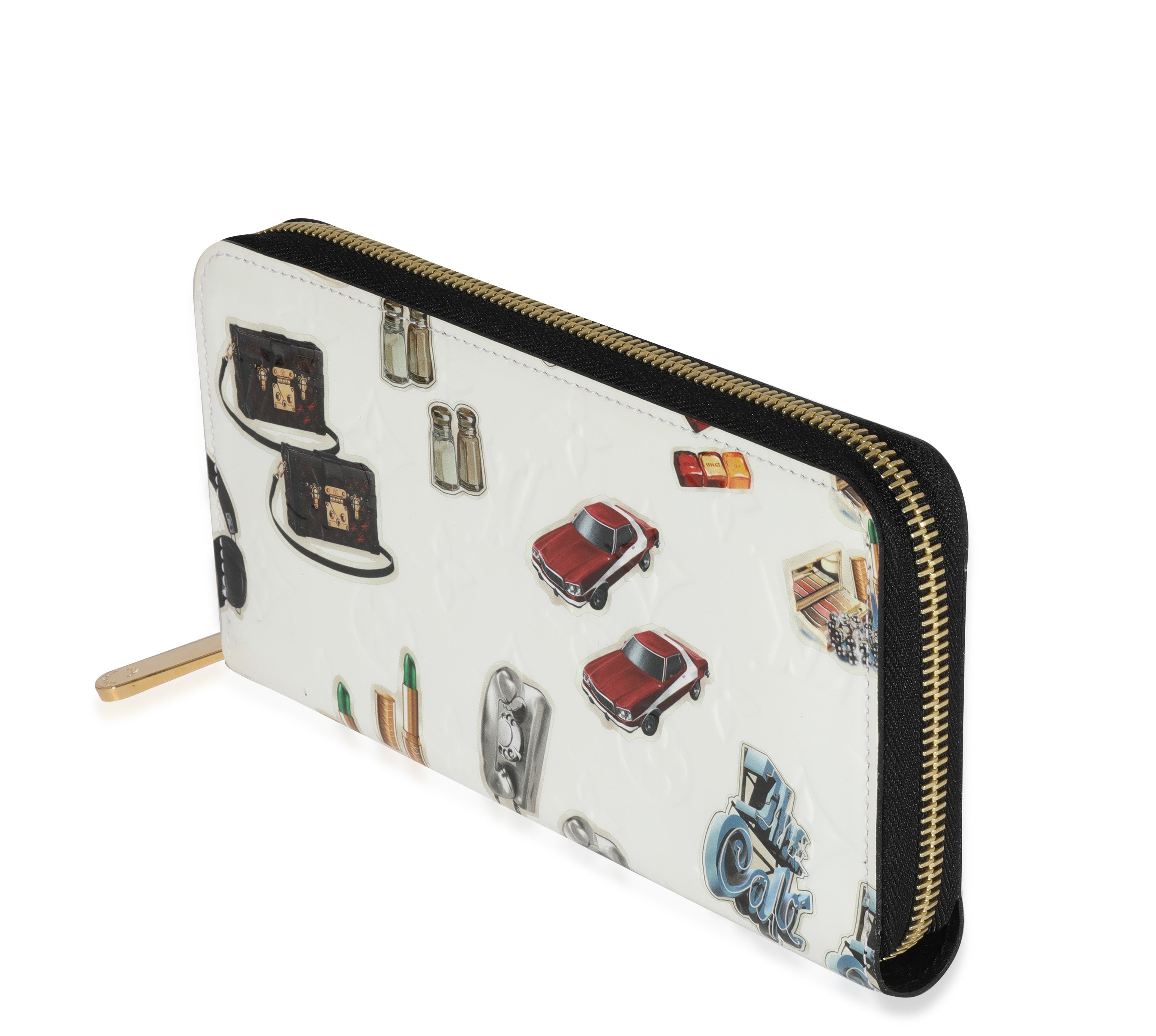 Louis Vuitton White Monogram Vernis Stickers Animation Wallet