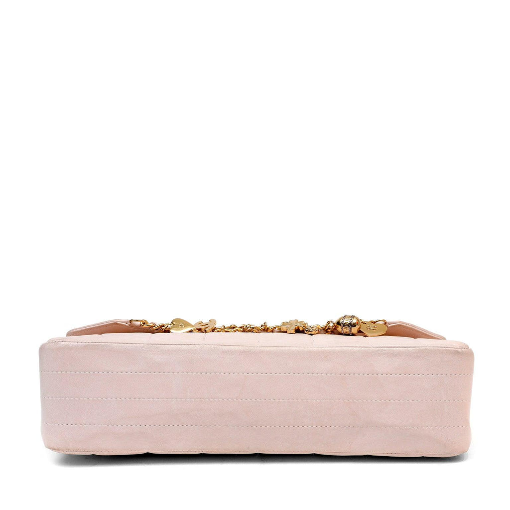 Chanel Blush Lambskin Lucky Charms Chain Flap Bag