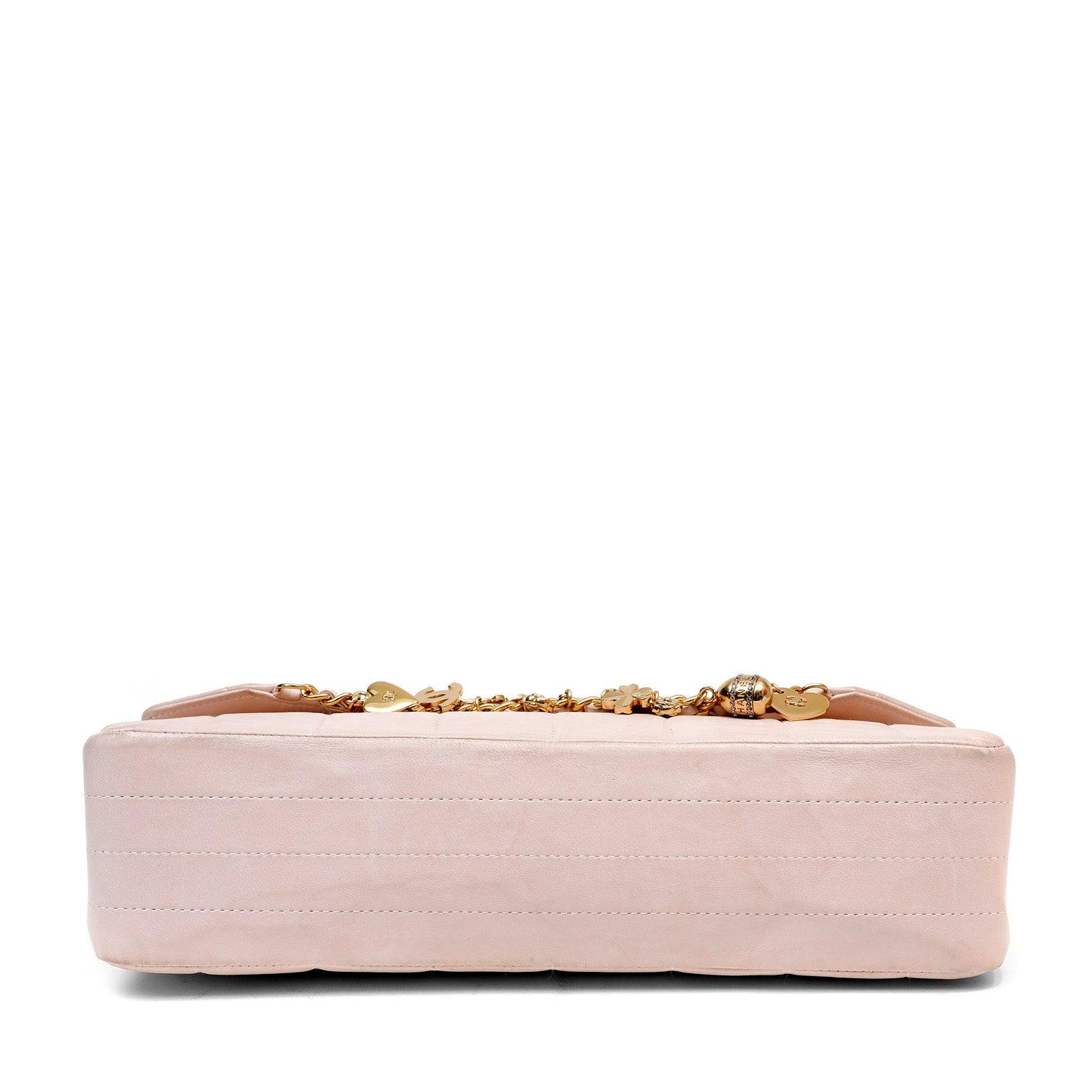 Chanel Blush Lambskin Lucky Charms Chain Flap Bag