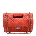 Chanel Red Quilted Distressed Lambskin Toolbox Bag w/ Gunmetal Hardware