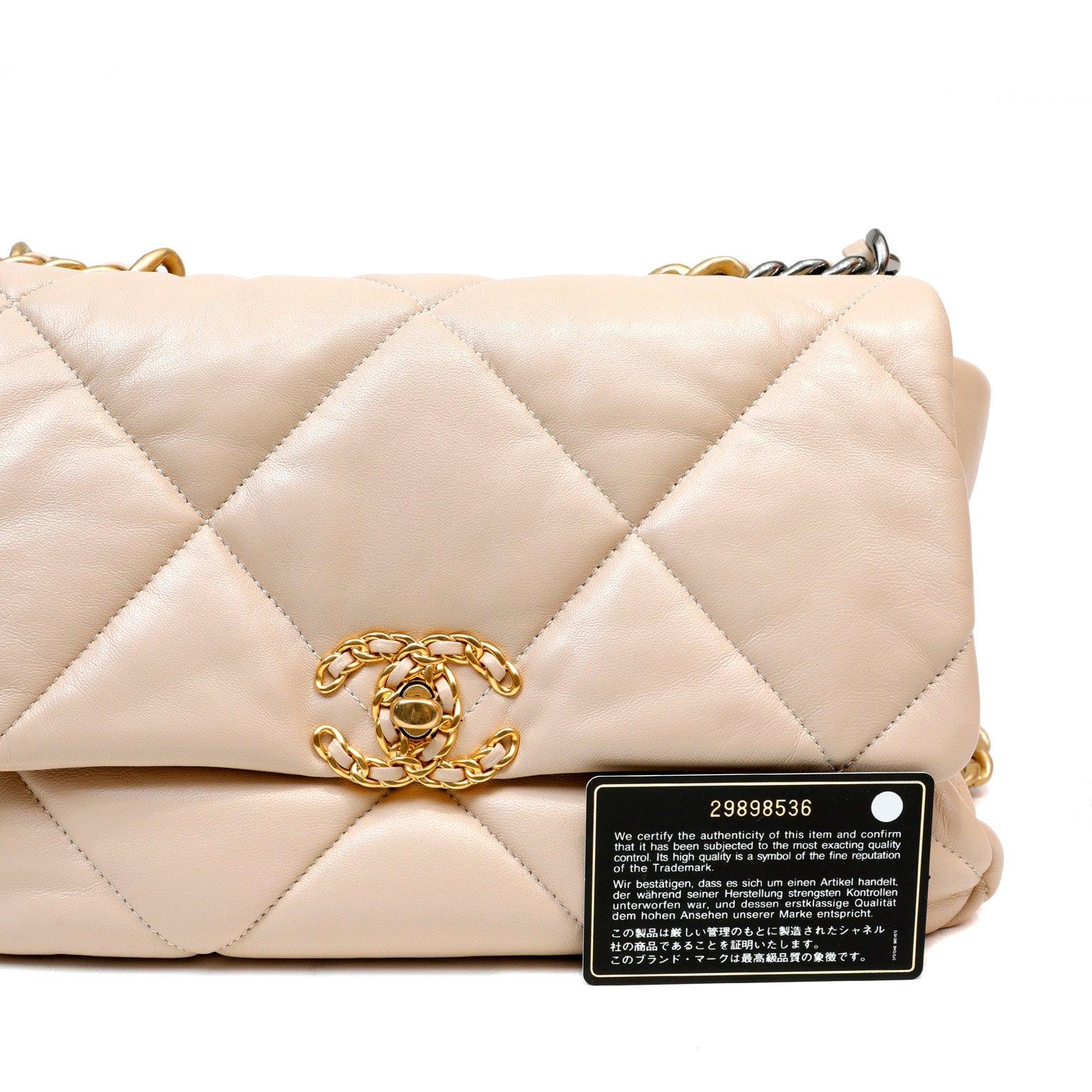 Chanel Beige 19 Bag w/ Mixed Metal Hardware