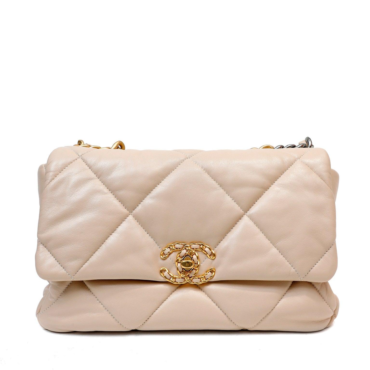 Chanel Beige 19 Bag w/ Mixed Metal Hardware