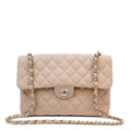 Chanel Gingham Cloth Maxi Classic w/ Silver Hardware
