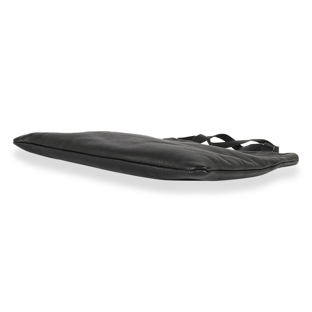 SAINT LAURENT Black Calfskin Flat Shopping Tote