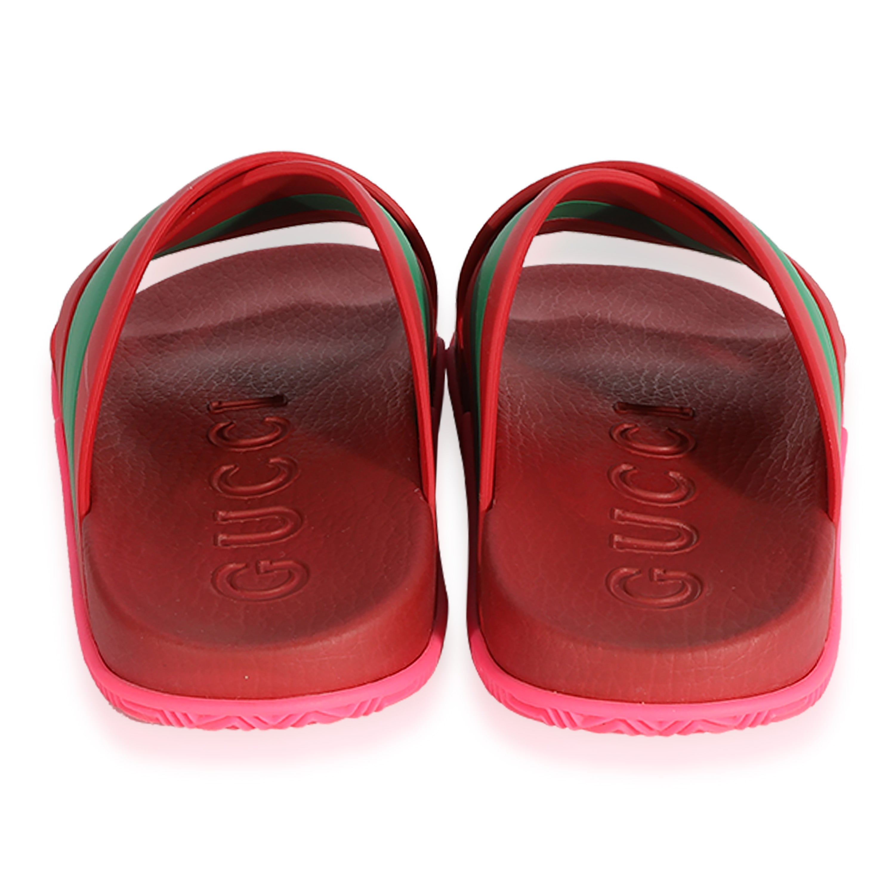 Gucci Wmns Web Stripe Slide Sandal 'Coral'