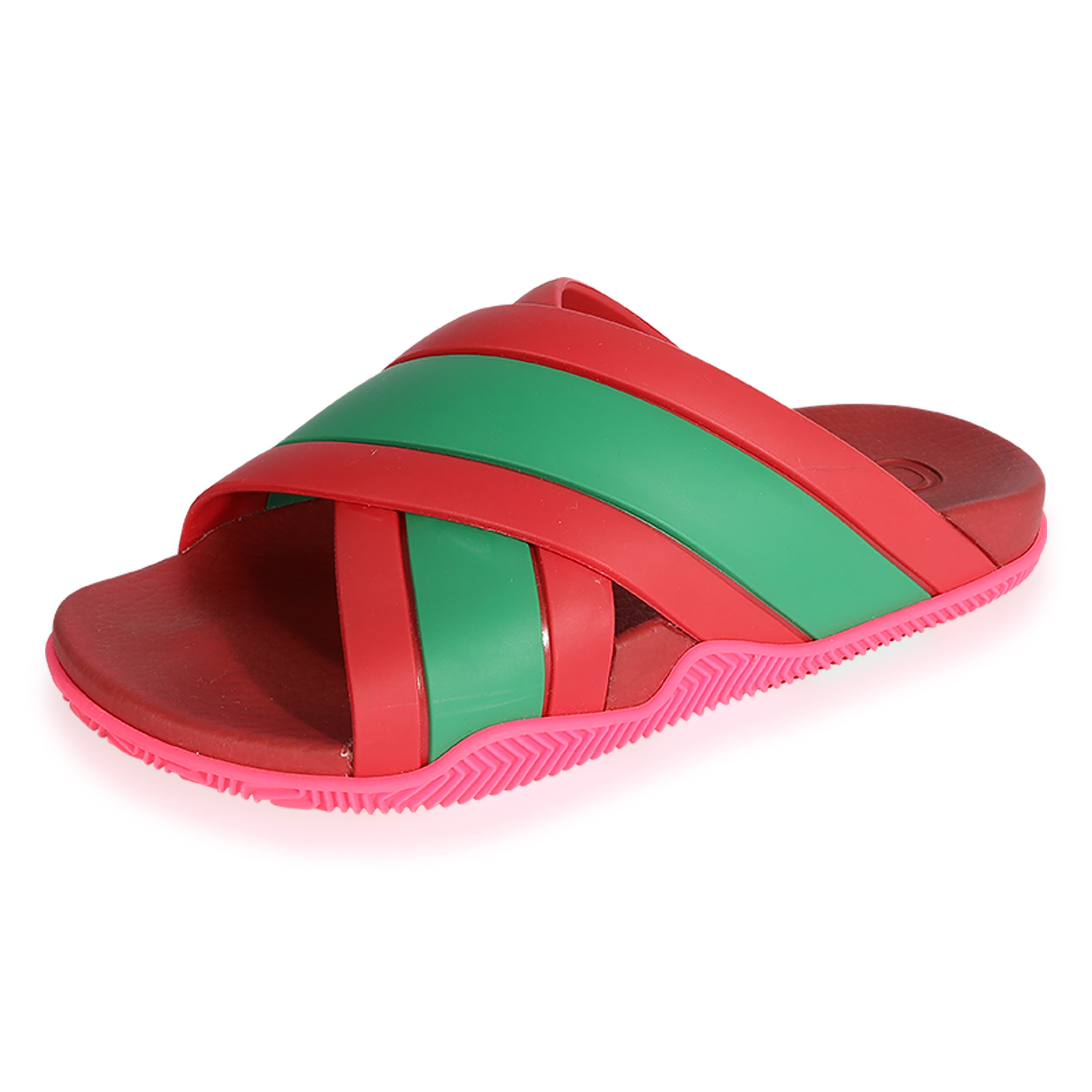 Gucci Wmns Web Stripe Slide Sandal 'Coral'