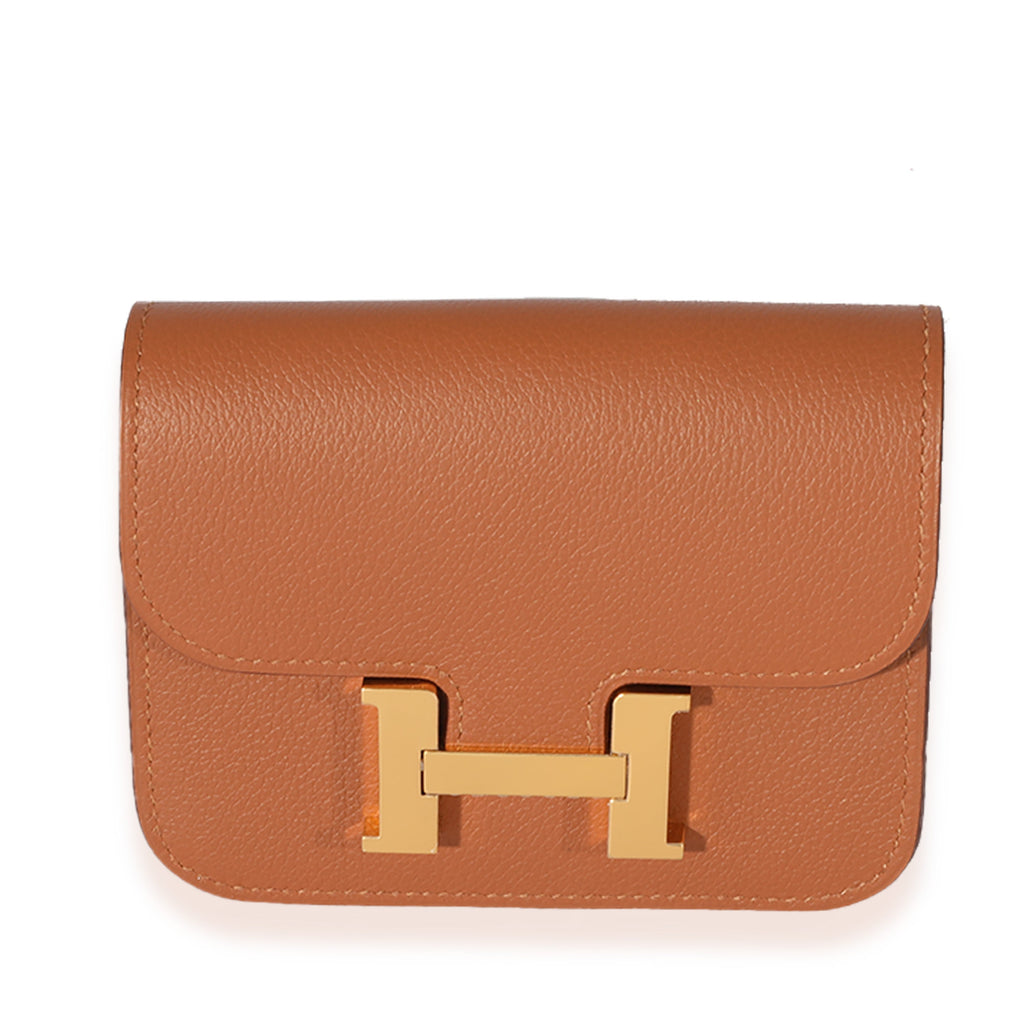 Hermès Gold Vert Fizz Evercolor Bicolore Constance Slim Compact GHW
