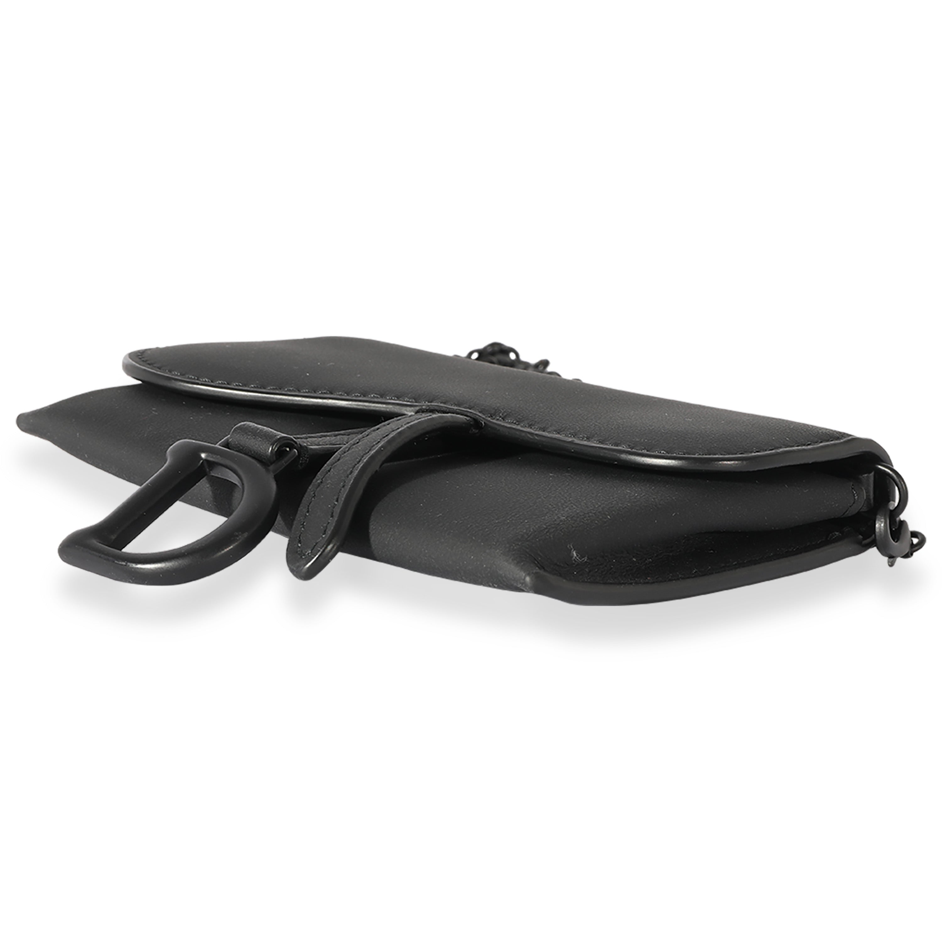 Dior Black Ultra Matte Calfskin Saddle Belt Pouch