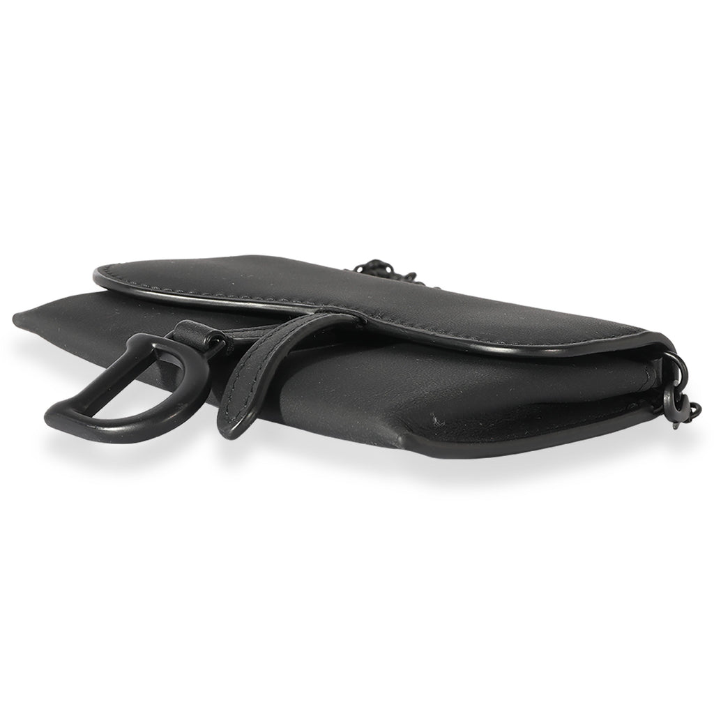 Dior Black Ultra Matte Calfskin Saddle Belt Pouch