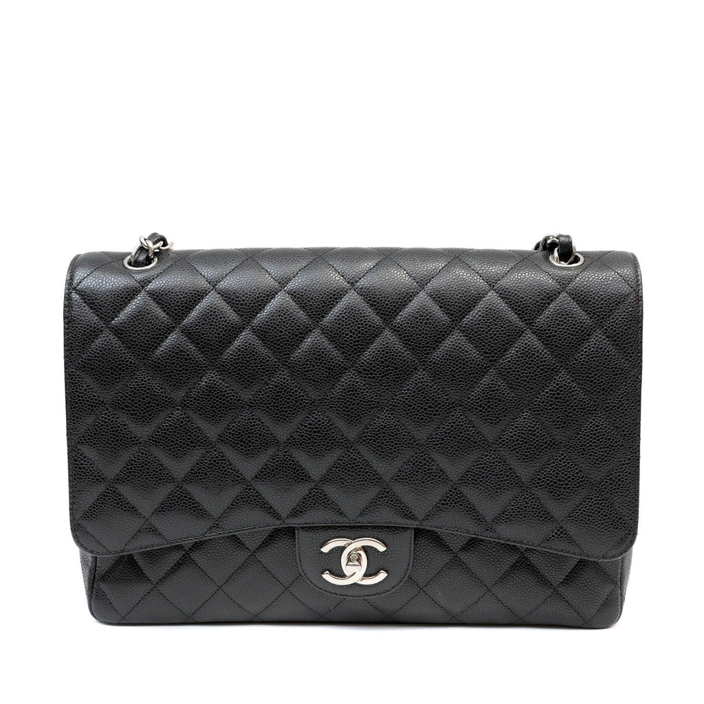 Chanel Black Caviar Double Flap Maxi w/ Gold Hardware