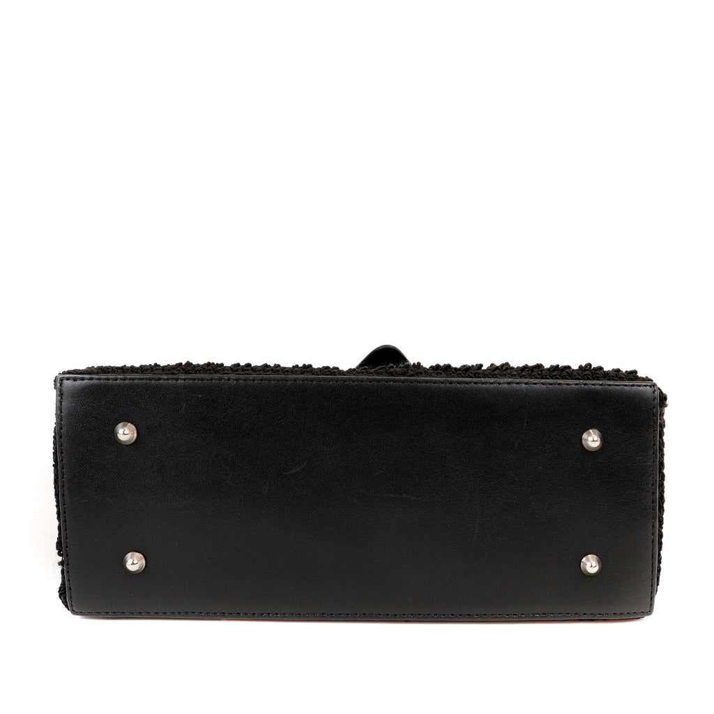 Chanel Black Crocheted Mini Tote with Silver Hardware