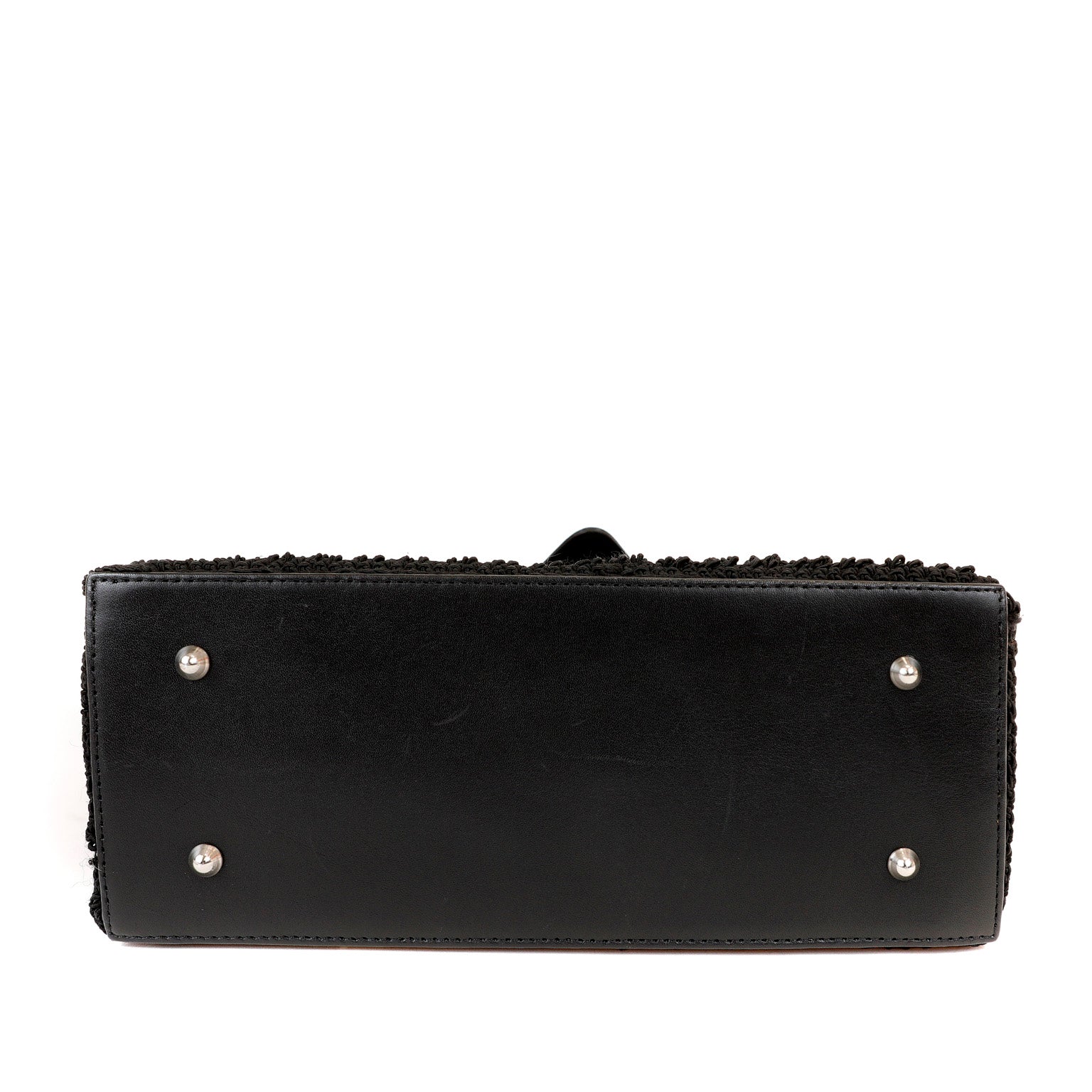 Chanel Black Crocheted Mini Tote with Silver Hardware