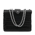 Chanel Black Crocheted Mini Tote with Silver Hardware