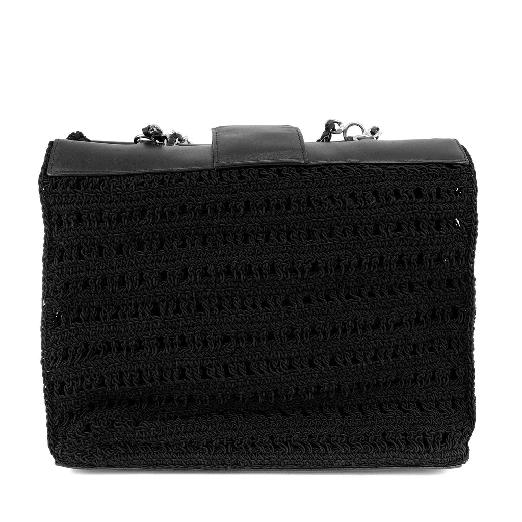 Chanel Black Crocheted Mini Tote with Silver Hardware