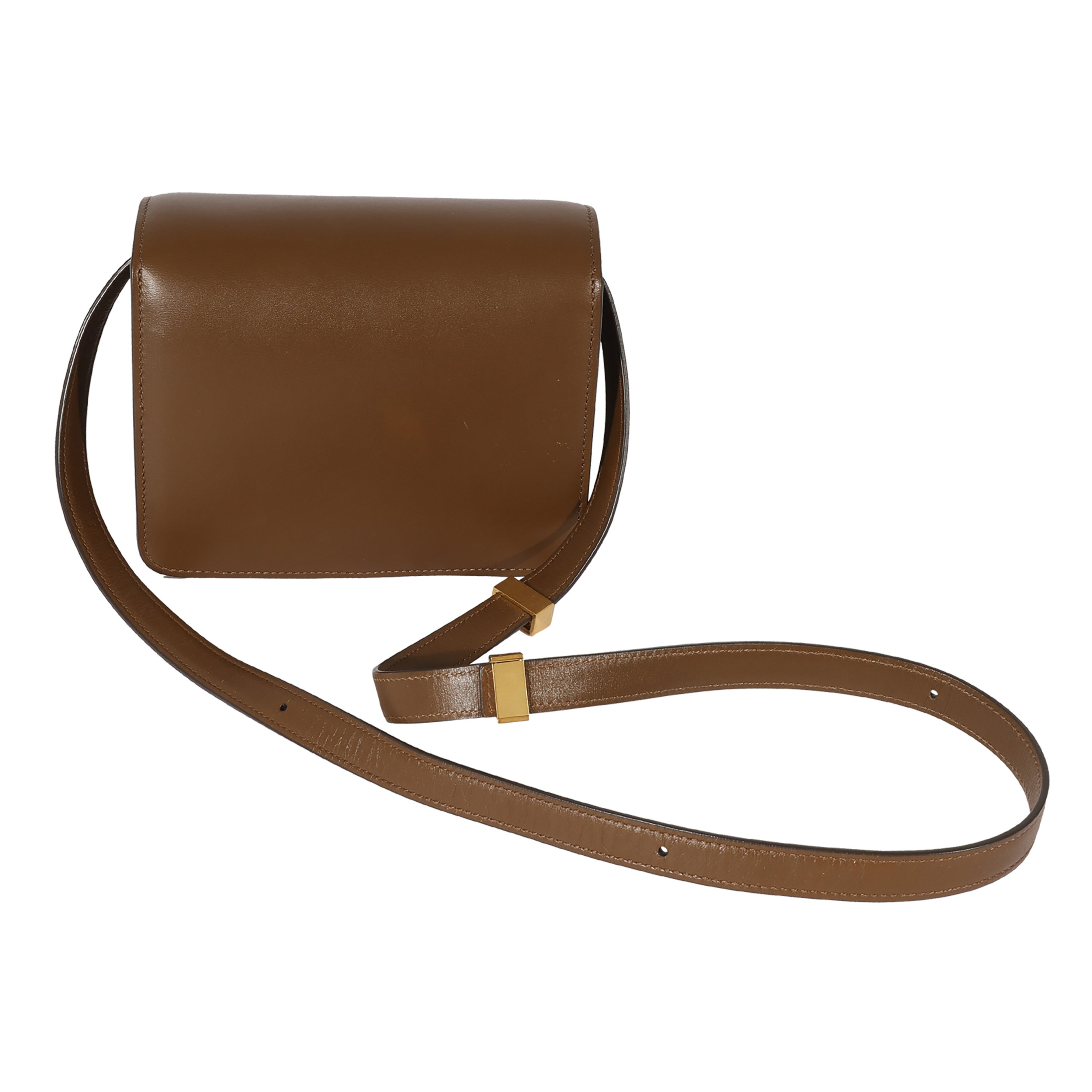 Celine Brown Smooth Leather Small Box Bag