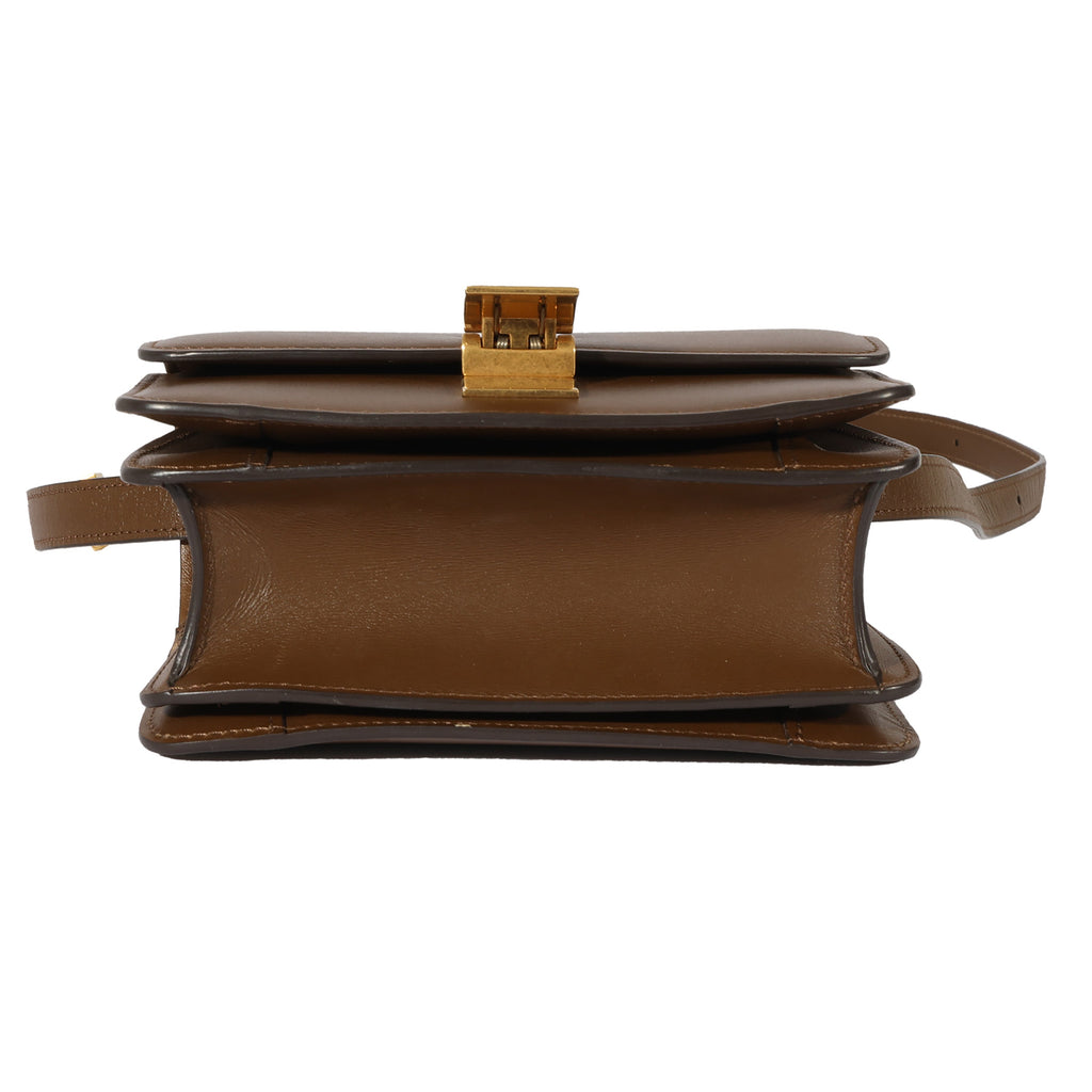 Celine Brown Smooth Leather Small Box Bag