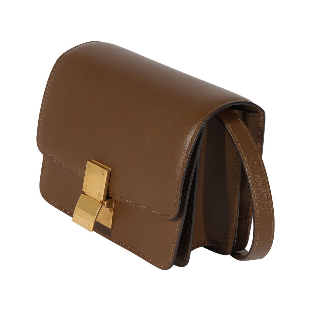 Celine Brown Smooth Leather Small Box Bag
