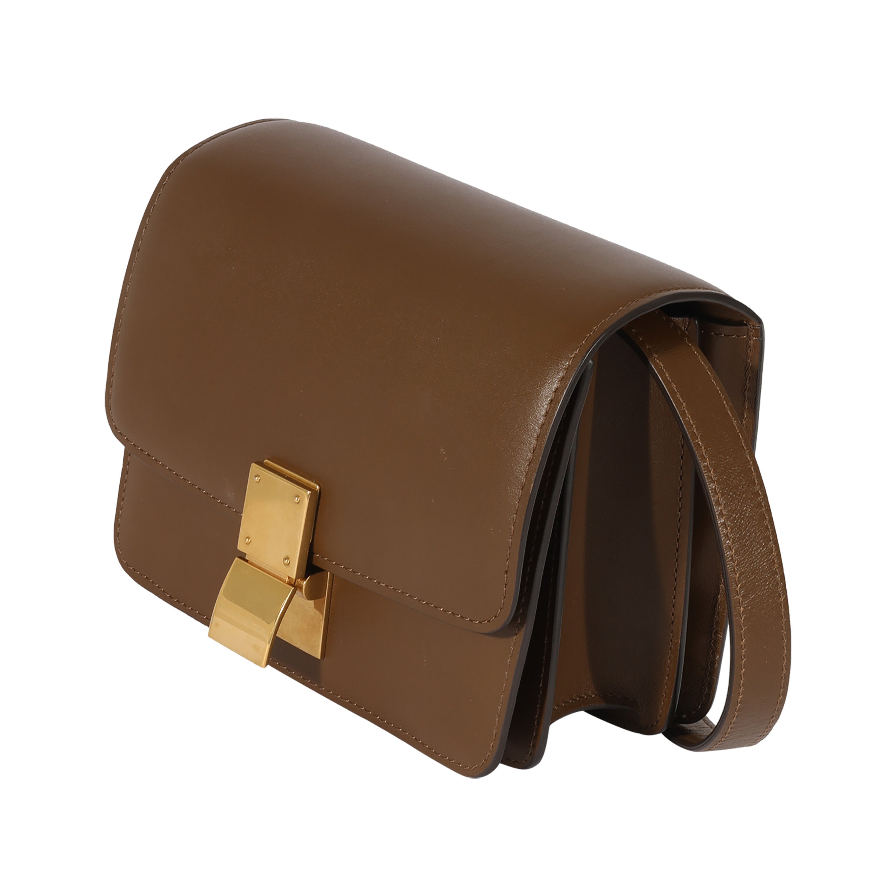 Celine Brown Smooth Leather Small Box Bag