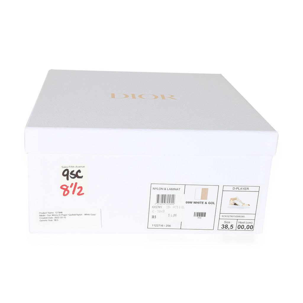 Dior Wmns D-Player 'Quilted Nylon - White Gold'