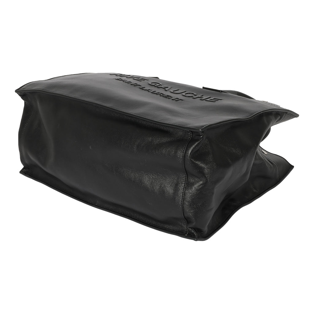 SAINT LAURENT Black Leather Small Rive Gauche Tote