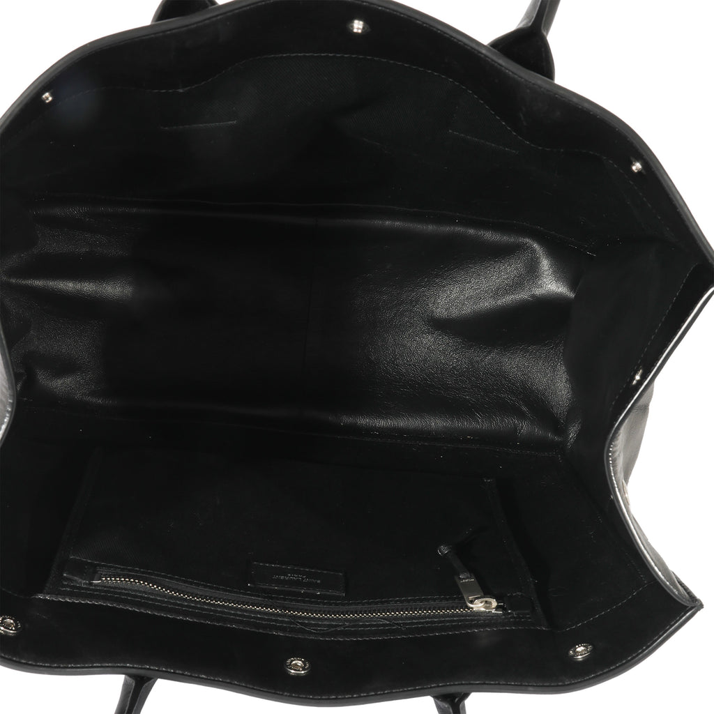 SAINT LAURENT Black Leather Small Rive Gauche Tote