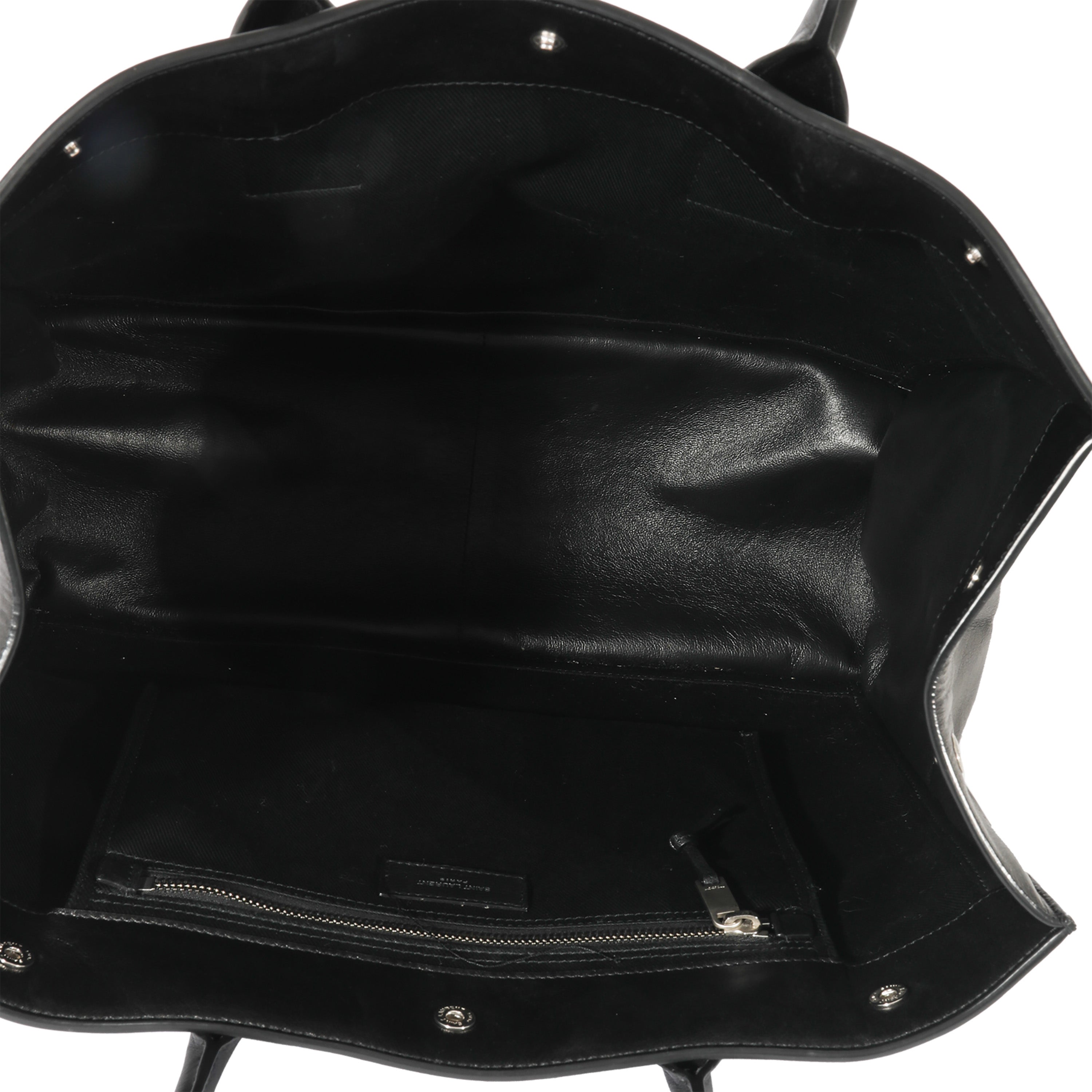 SAINT LAURENT Black Leather Small Rive Gauche Tote
