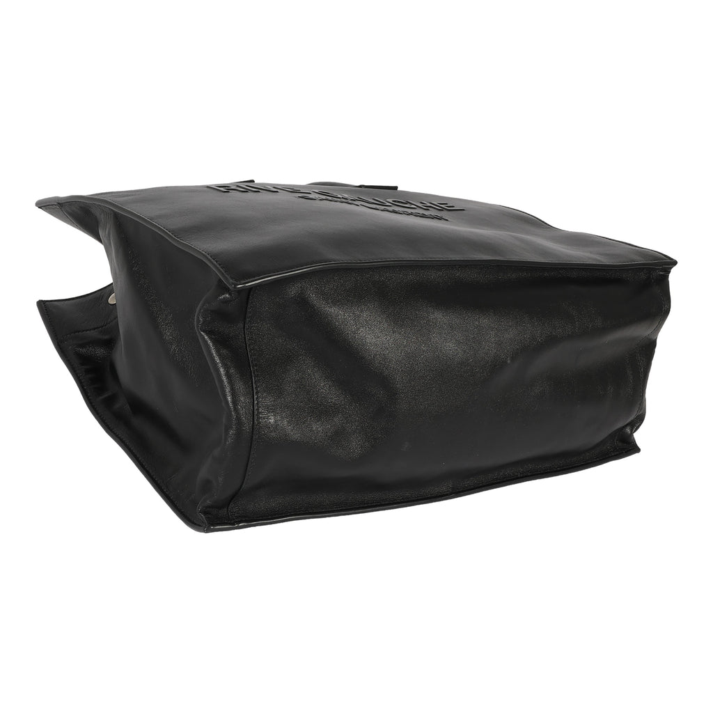 SAINT LAURENT Black Leather Small Rive Gauche Tote
