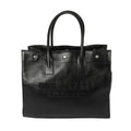 SAINT LAURENT Black Leather Small Rive Gauche Tote
