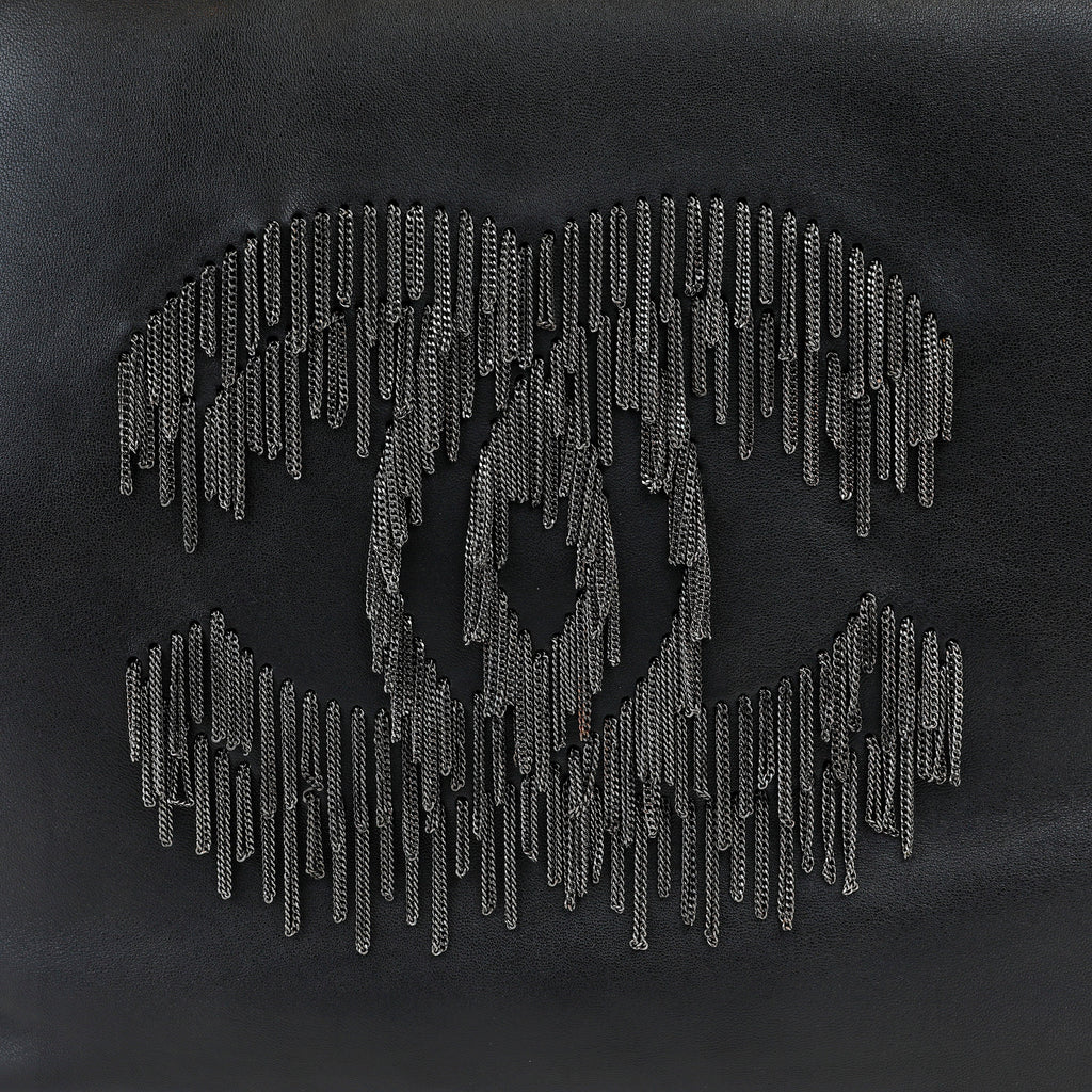 Chanel Black Lambskin Grand Cabernet Tote with Dripping Chains