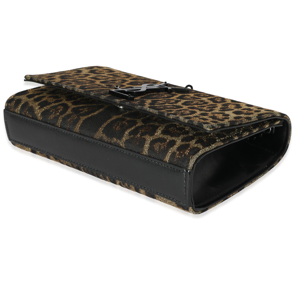 SAINT LAURENT Brocade Leopard Kate Bag