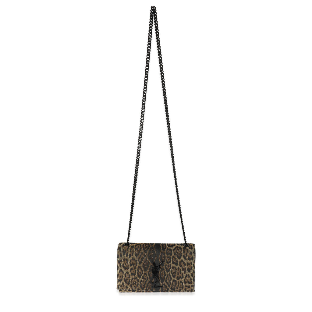 SAINT LAURENT Brocade Leopard Kate Bag