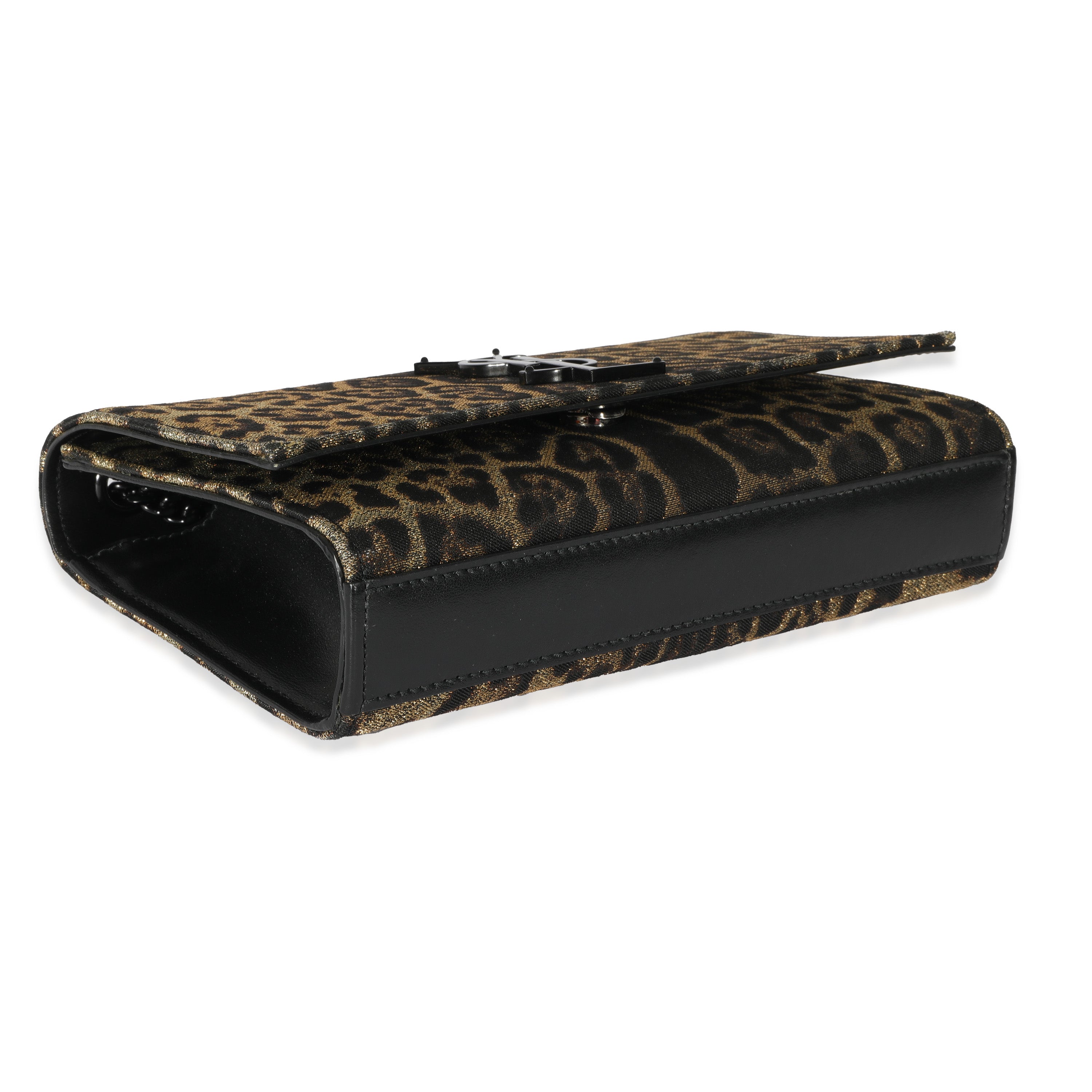 SAINT LAURENT Brocade Leopard Kate Bag