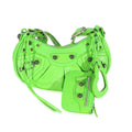Balenciaga Neon Green Croc Embossed Le Cagole XS
