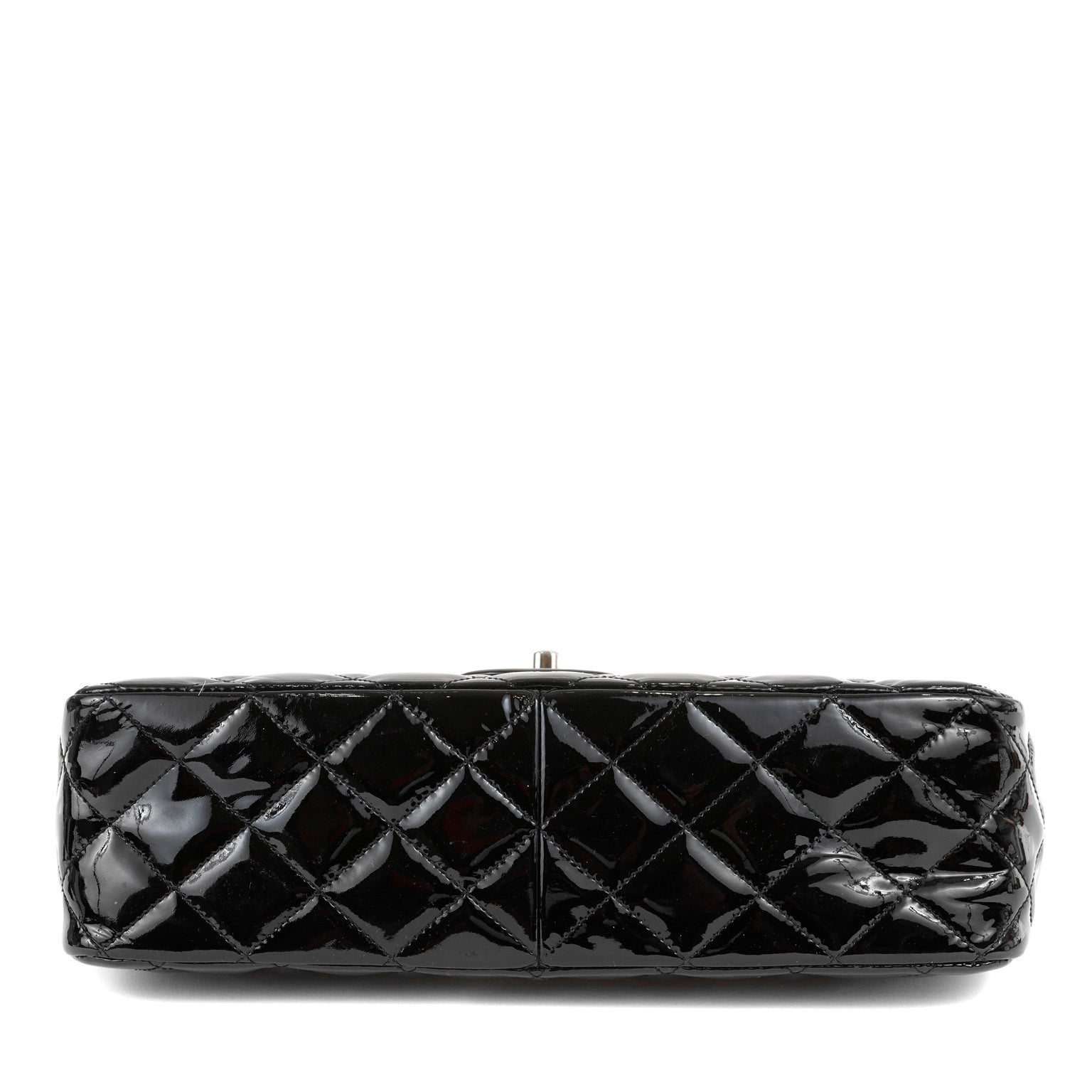 Chanel  Black Patent Leather Jumbo Classic with Silver Hardware