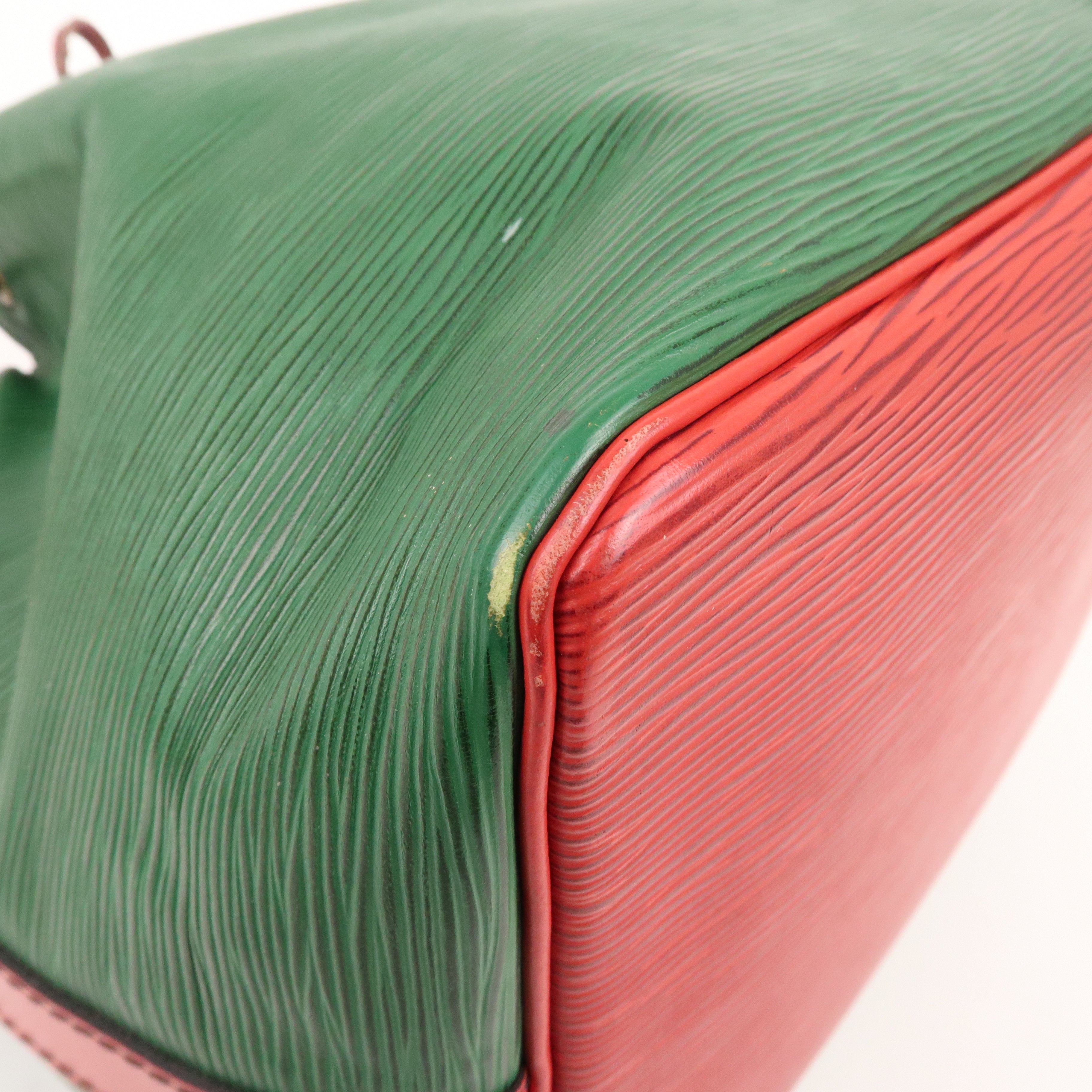 Louis Vuitton Epi Petit Noe Shoulder Bag Green Red M44147