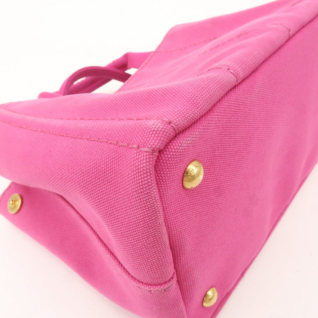 PRADA Logo Canapa Mini Canvas 2Way Shoulder Bag Pink B2439G
