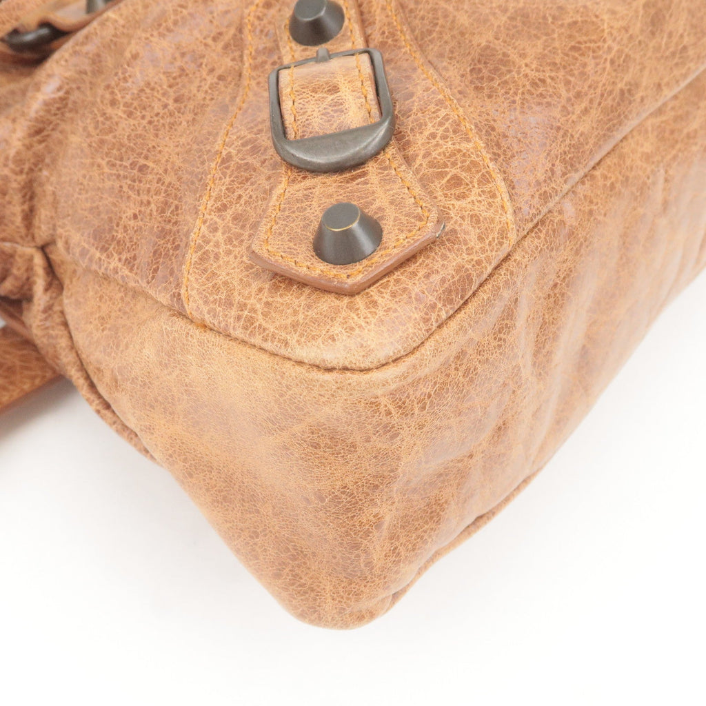 BALENCIAGA The First Leather 2Way Bag Hand Bag Brown 103208