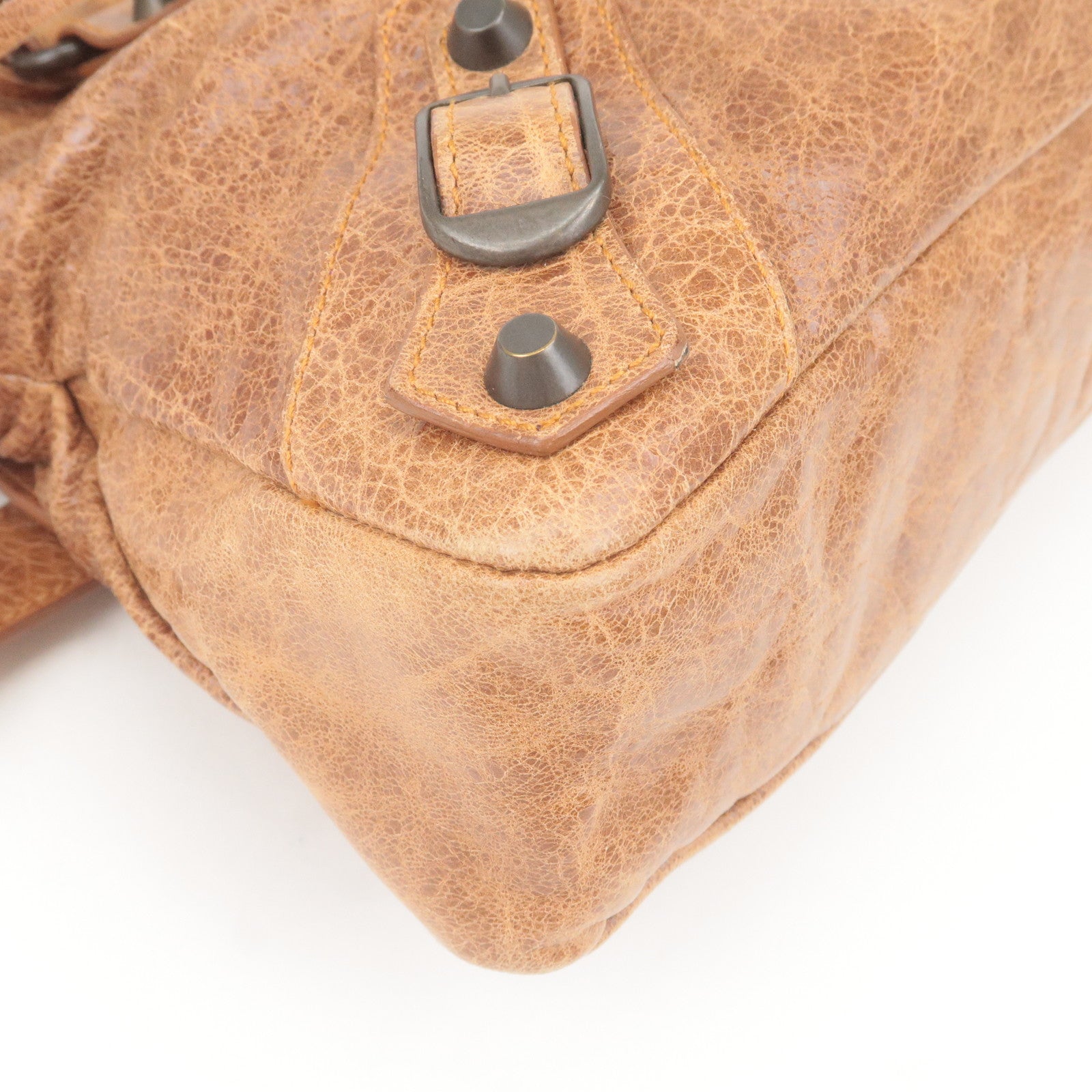 BALENCIAGA The First Leather 2Way Bag Hand Bag Brown 103208