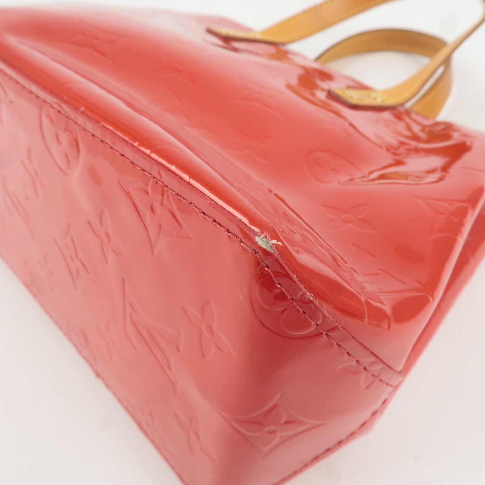 Louis Vuitton Monogram Vernis Lead PM Hand Bag Rouge M91088