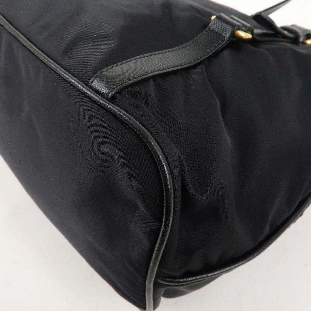 PRADA Logo Nylon Leather 2WAY Bag Shoulder Bag Black