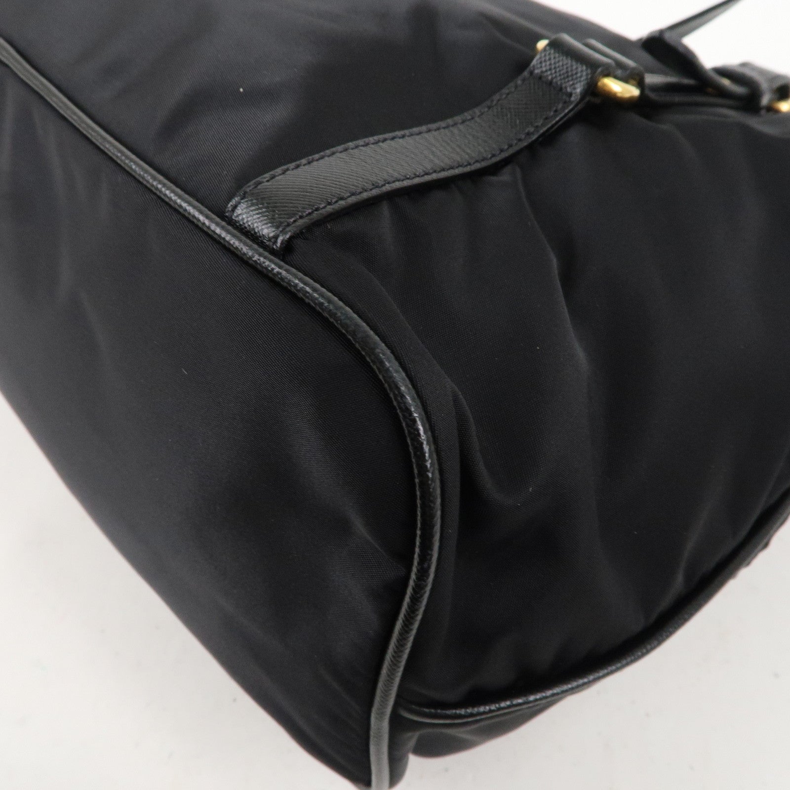 PRADA Logo Nylon Leather 2WAY Bag Shoulder Bag Black