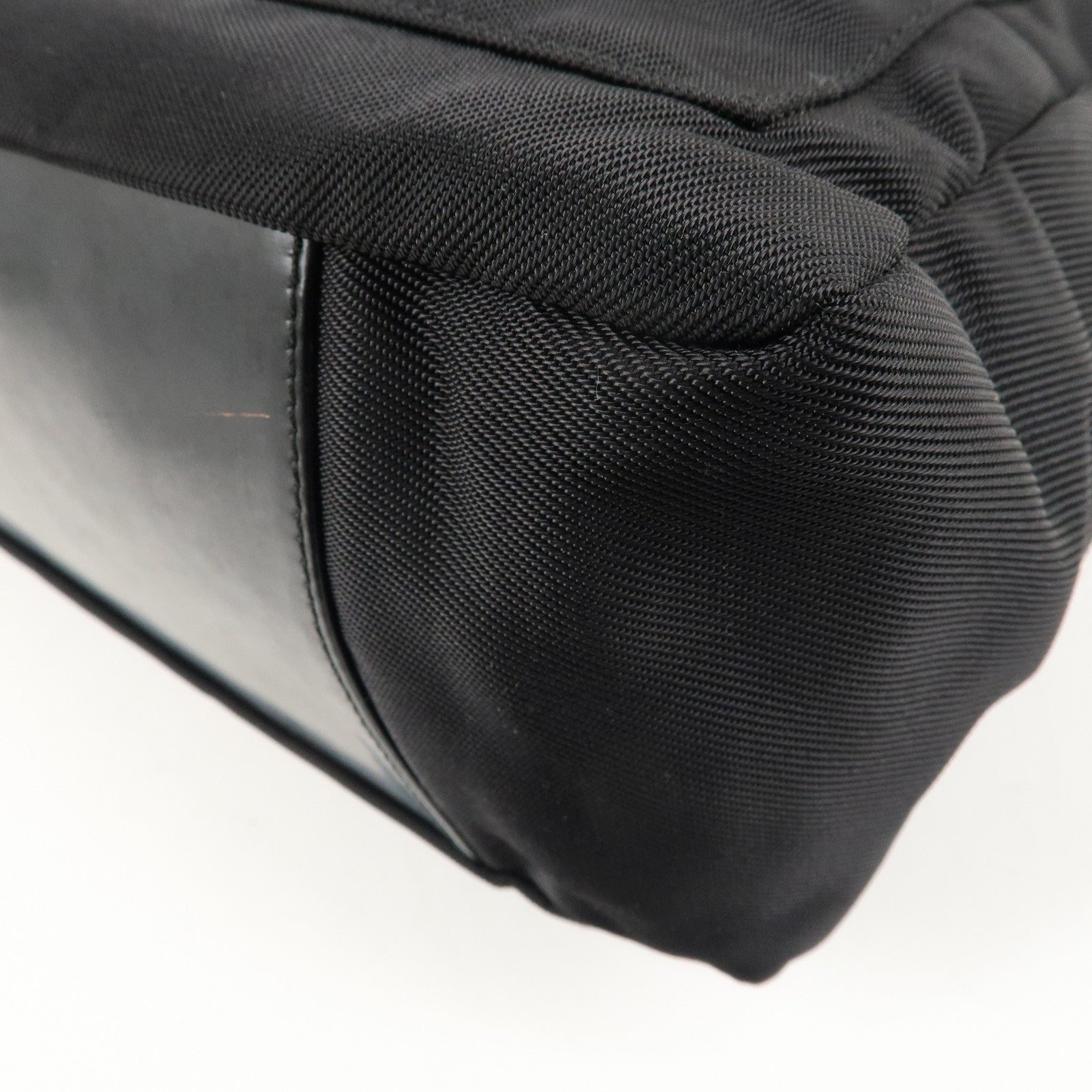 GUCCI Bamboo Nylon Leather 2WAY Bag Black 000・2404・0509