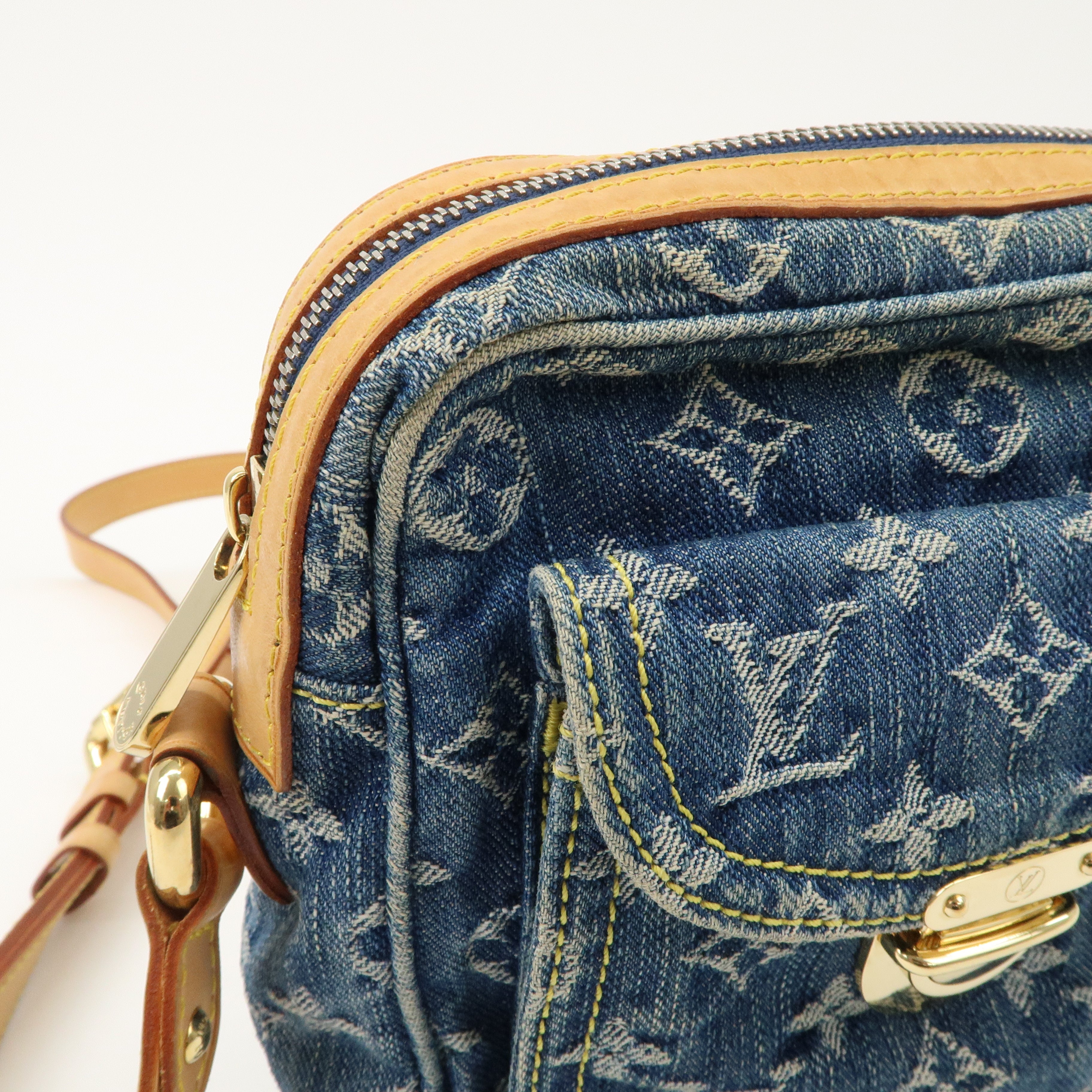Louis Vuitton Monogram Denim Camera Bag Shoulder Bag Blue