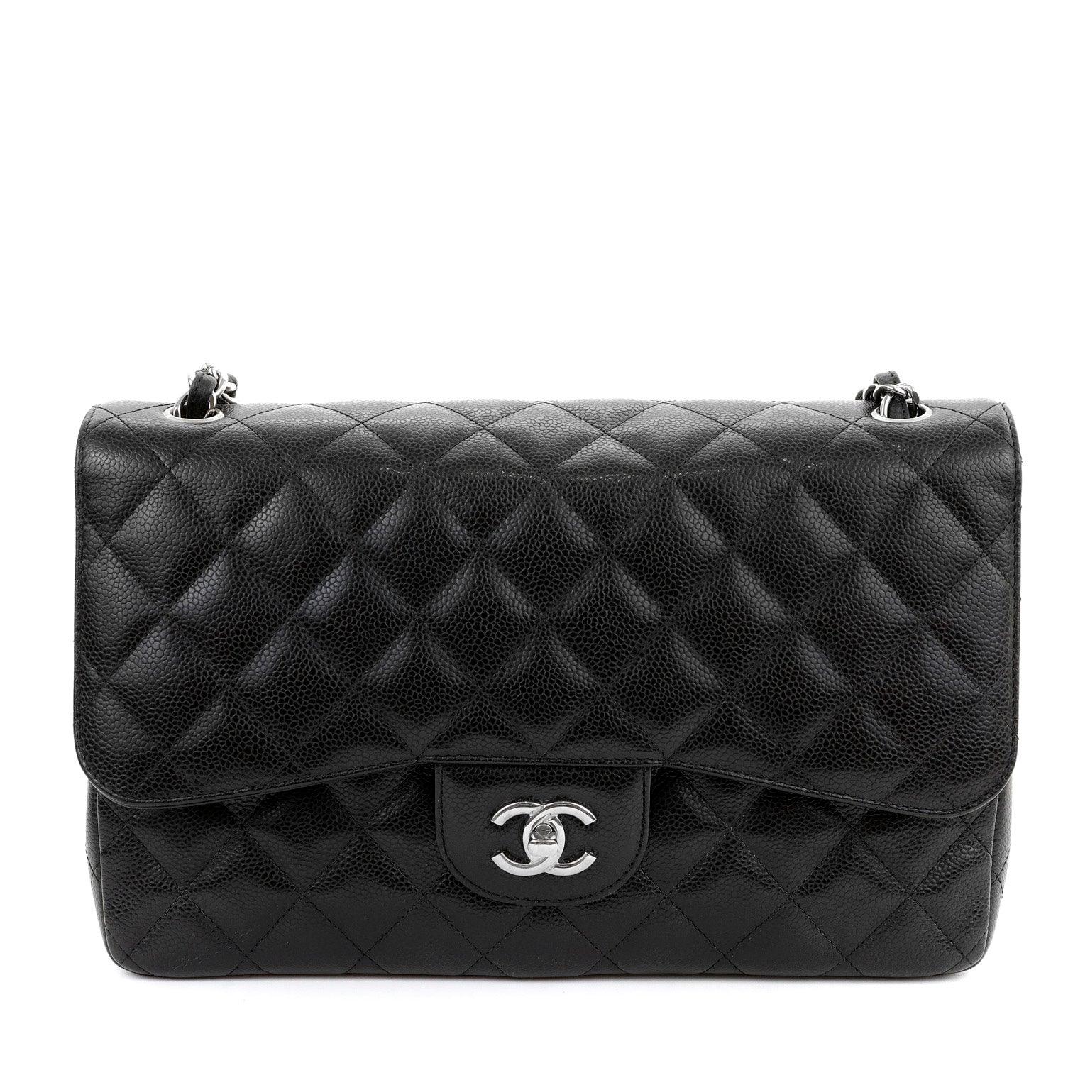Chanel Black Caviar Jumbo Classic Flap w/ Silver Hardware