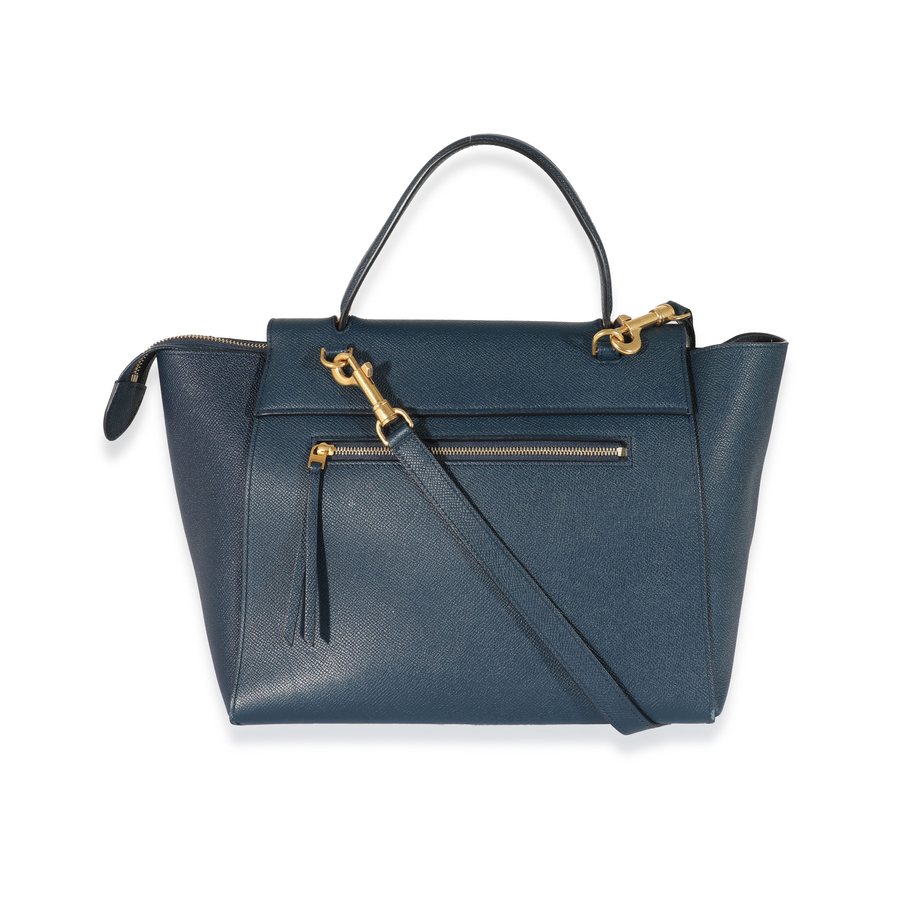 Celine Navy Grained Calfskin Mini Belt Bag