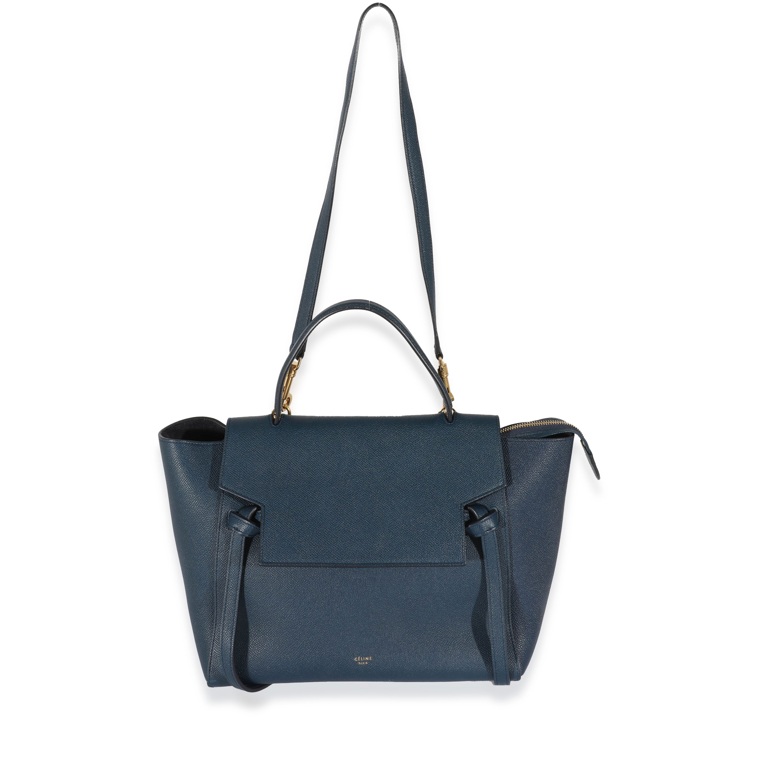 Celine Navy Grained Calfskin Mini Belt Bag