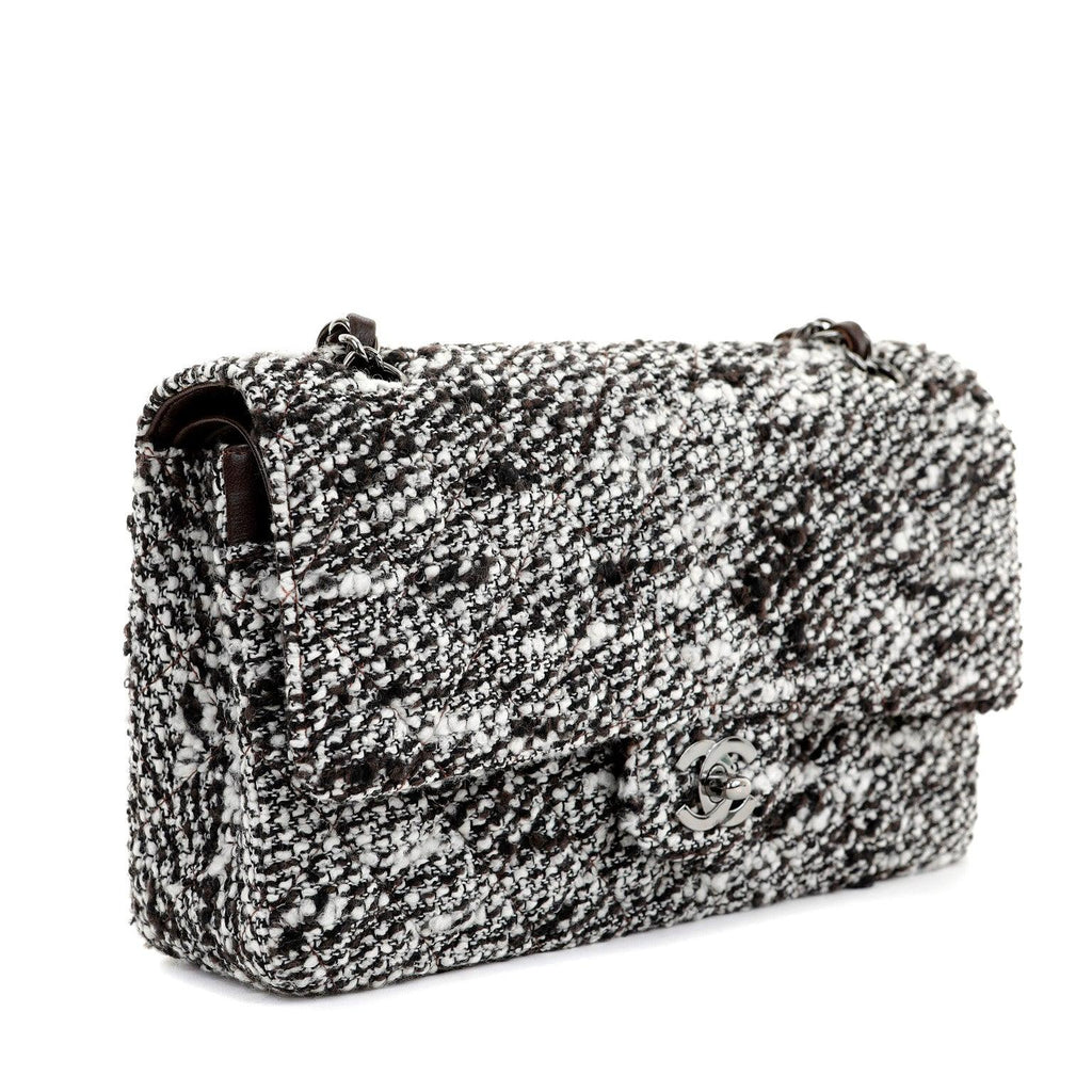 Chanel Coffee Tweed Runway Medium Classic w/ Silver Hardware