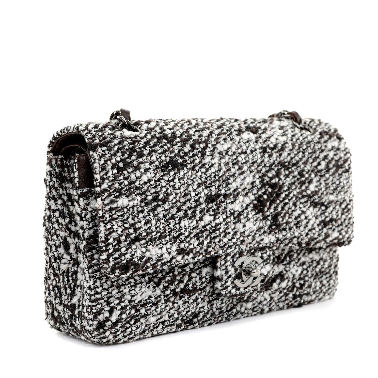 Chanel Coffee Tweed Runway Medium Classic w/ Silver Hardware