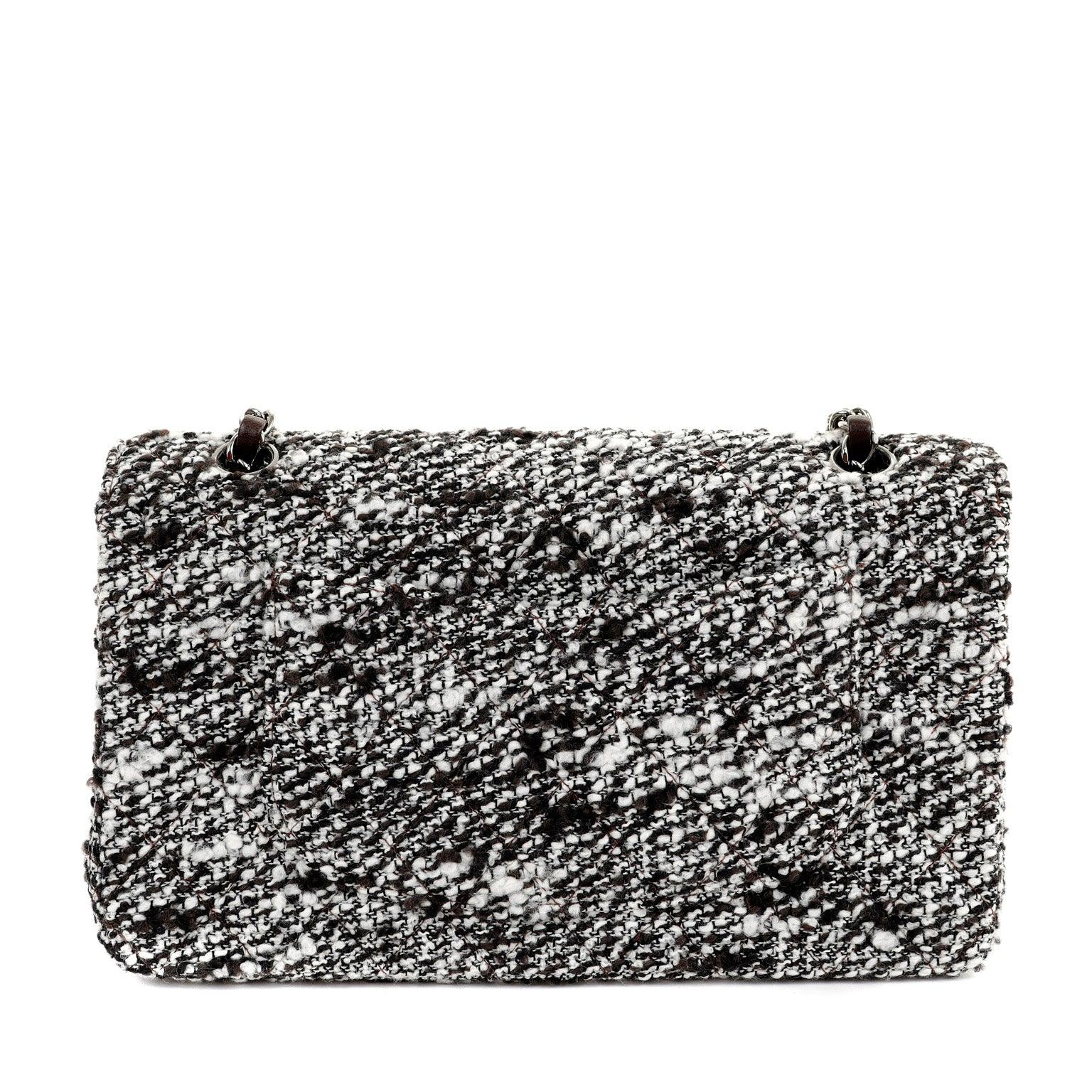 Chanel Coffee Tweed Runway Medium Classic w/ Silver Hardware