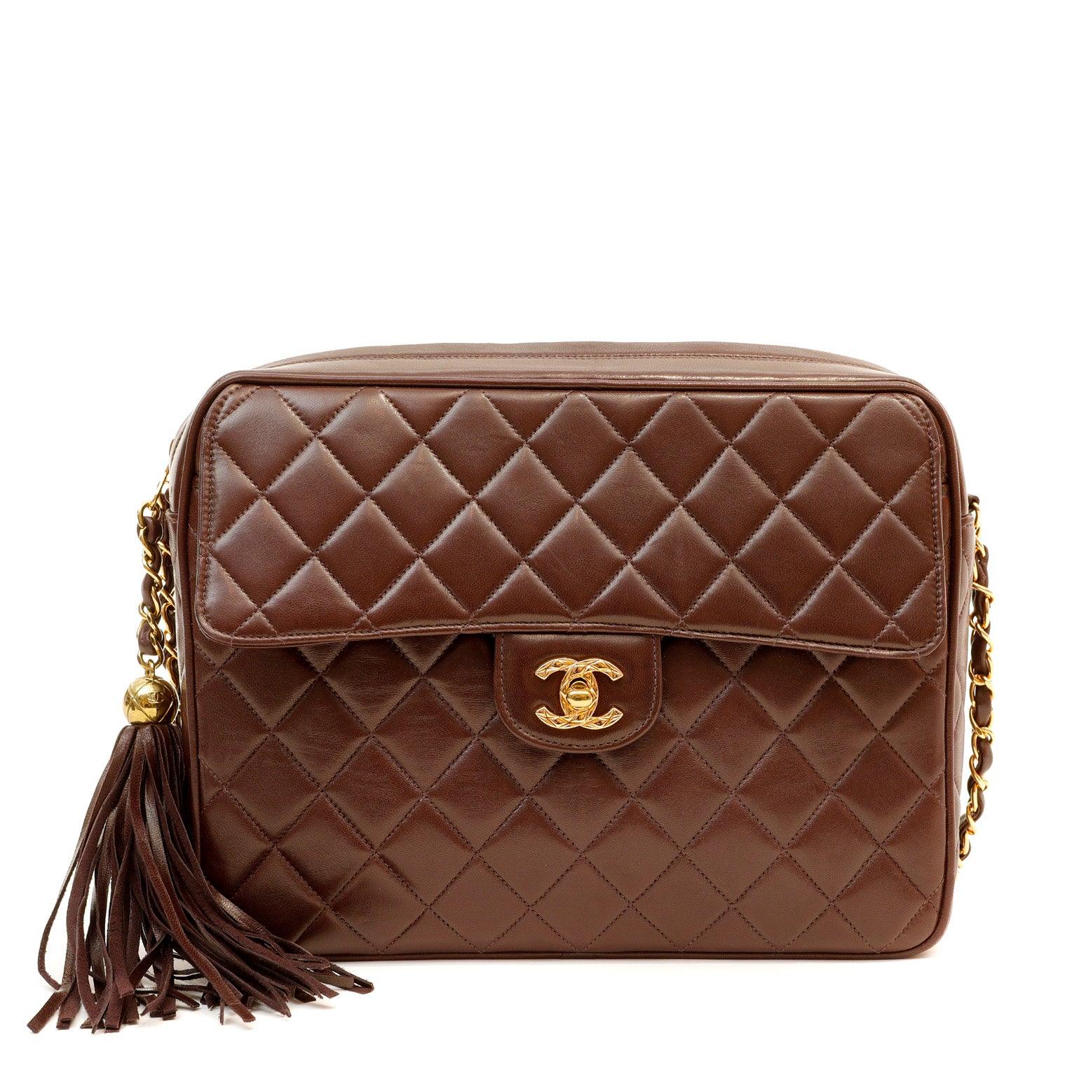 Chanel Chocolate Vintage Camera Bag w/ Gold Hardware